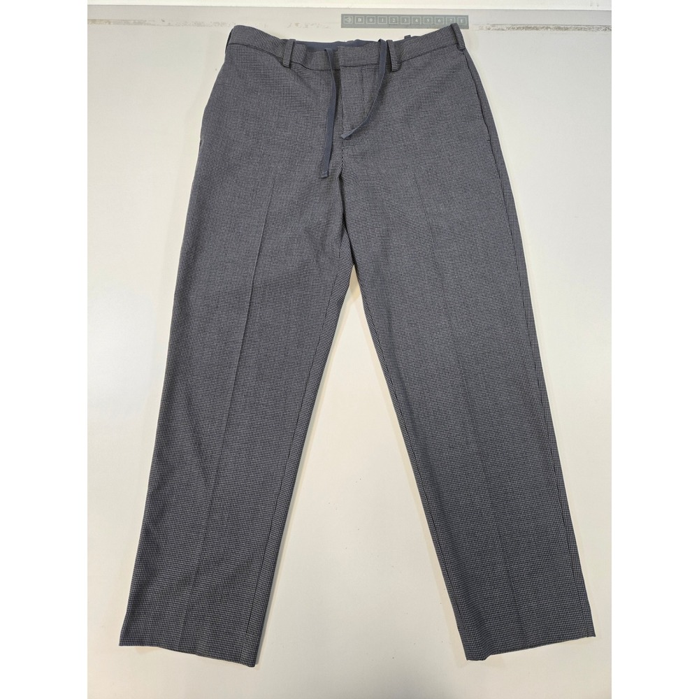 Uniqlo Mens Grey Houndstooth  Smart Ankle Pants Elastic Waist Size M 321-463934